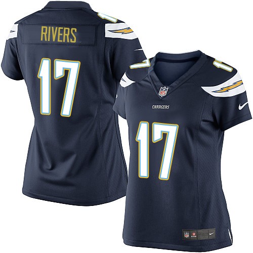 Women's Limited Philip Rivers Nike Jersey Navy Blue Home - #17 NFL Los Angeles Chargers